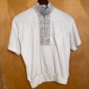 Vintage Capistrano floral quarter zip with pocket